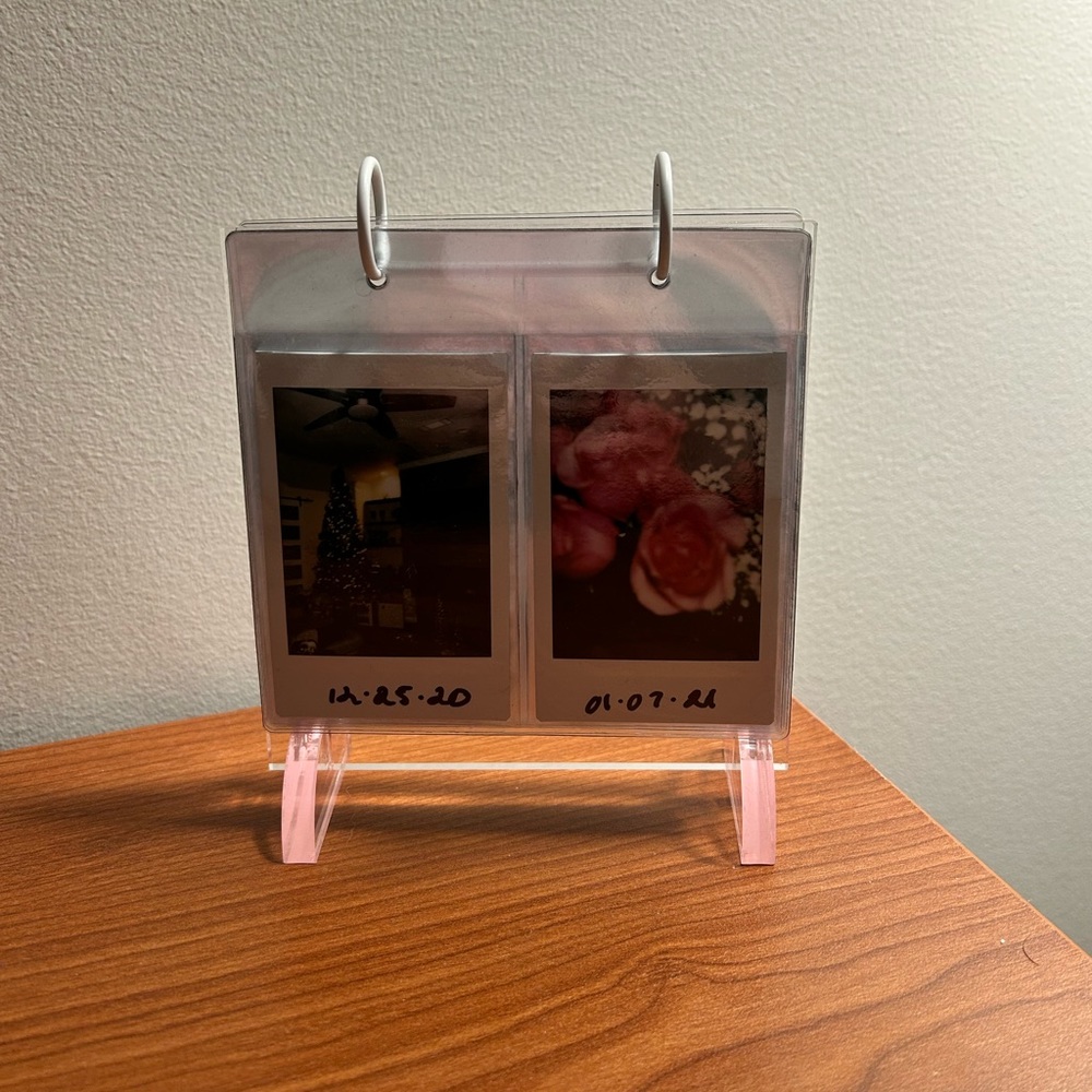 Tabletop double-polaroid INSTAX binder